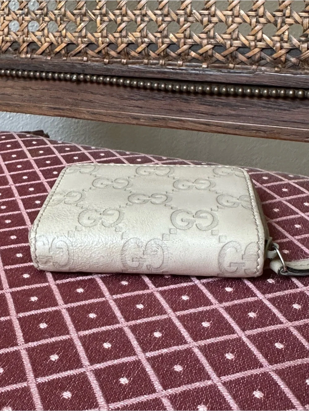 Gucci Guccissima Leather Zip Coin Wallet Ivory GG Compact Mini Wallet Italy - Picture 6 of 13